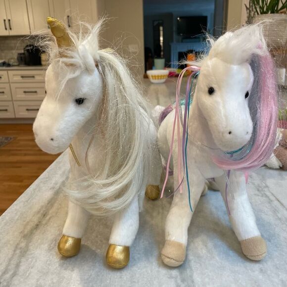 Douglas Plush Lot of White Horse and Unicorn Stuffed Animals- Large - Picture 2 of 11